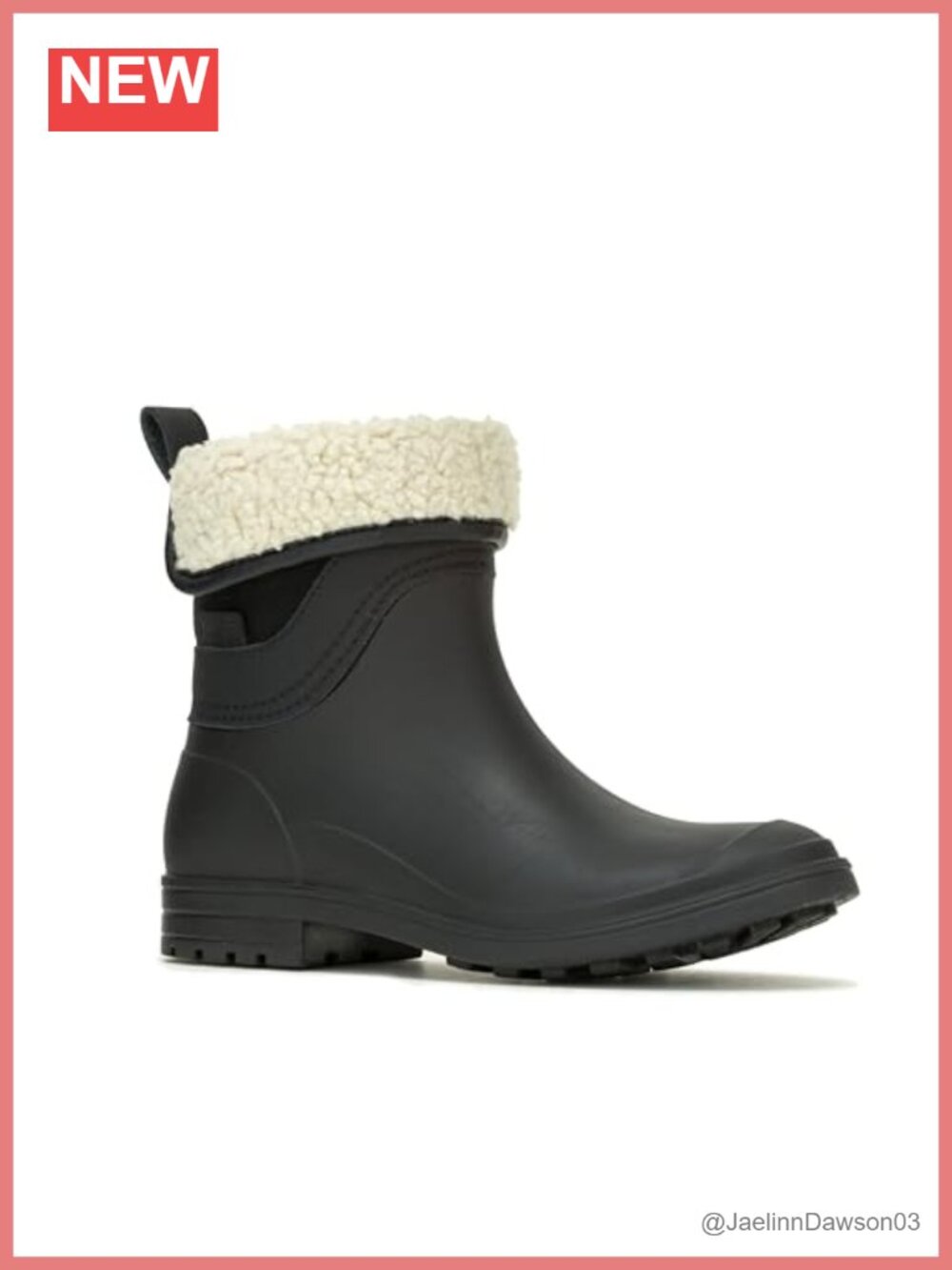 Waterproof Quilted Flannel Winter Rain Boots Women's Slip-On Bootie w/ Fleece